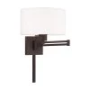 Swing Arm Wall Lamps 1 Light Bronze Swing Arm Wall Lamp by Livex Lighting
