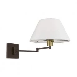 Bronze Hardwired/Plug-In Swing Arm Wall Lamp by Livex Lighting -Livex Lighting shop bronze livex lighting wall lamps 40039 07 1f 1000