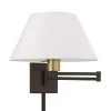 Bronze Hardwired/Plug-In Swing Arm Wall Lamp by Livex Lighting