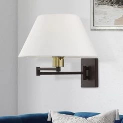 Bronze Hardwired/Plug-In Swing Arm Wall Lamp by Livex Lighting -Livex Lighting shop bronze livex lighting wall lamps 40039 07 66 1000
