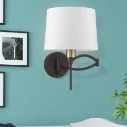 Bronze Hardwired/Plug-In Swing Arm Wall Lamp by Livex Lighting -Livex Lighting shop bronze livex lighting wall lamps 40044 07 1d 1000