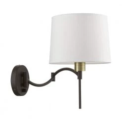 Bronze Hardwired/Plug-In Swing Arm Wall Lamp by Livex Lighting -Livex Lighting shop bronze livex lighting wall lamps 40044 07 1f 1000