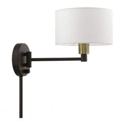 Bronze Hardwired/Plug-In Swing Arm Wall Lamp by Livex Lighting -Livex Lighting shop bronze livex lighting wall lamps 40080 07 76 1000