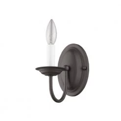 Home Basics 1 Light Bronze Wall Sconce by Livex Lighting 16 Home Basics 1 Light Bronze Wall Sconce by Livex Lighting -Livex Lighting shop bronze livex lighting wall sconces 4151 07 4f 1000