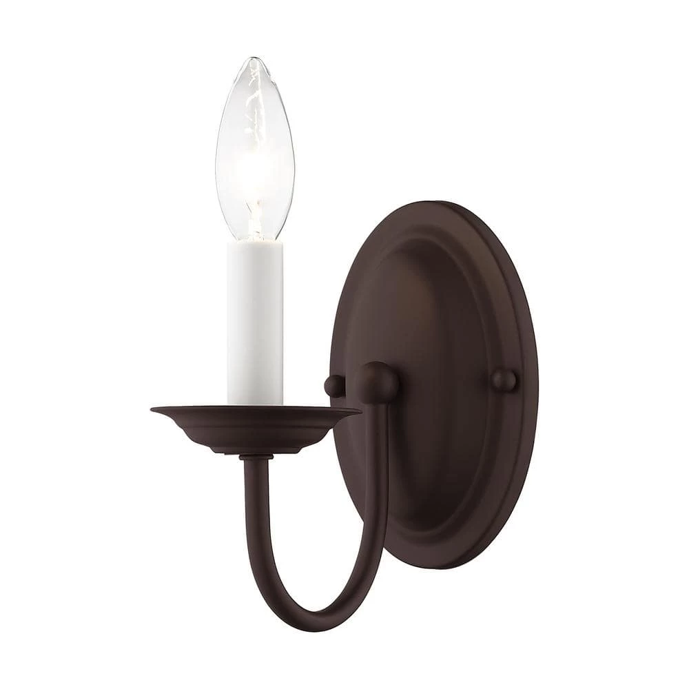 Home Basics 1 Light Bronze Wall Sconce by Livex Lighting 1 Home Basics 1 Light Bronze Wall Sconce by Livex Lighting