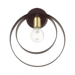 Modesto 1 Light Bronze ADA Single Sconce by Livex Lighting -Livex Lighting shop bronze with satin brass livex lighting vanity lighting 46422 07 1f 1000