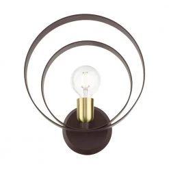 Modesto 1 Light Bronze ADA Single Sconce by Livex Lighting -Livex Lighting shop bronze with satin brass livex lighting vanity lighting 46422 07 4f 1000