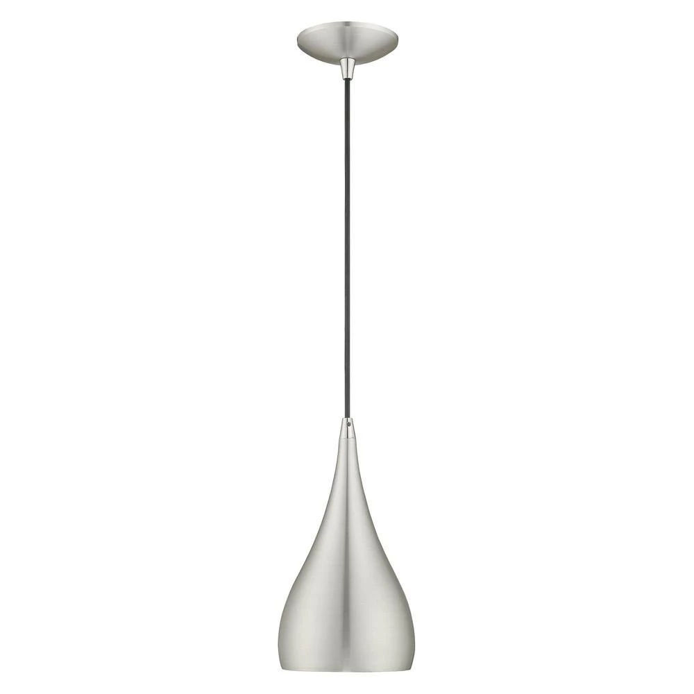 Metal Shade Mini Pendants 1 Light Brushed Aluminum Mini Pendant by Livex Lighting 8 Metal Shade Mini Pendants 1 Light Brushed Aluminum Mini Pendant by Livex Lighting - Image 8