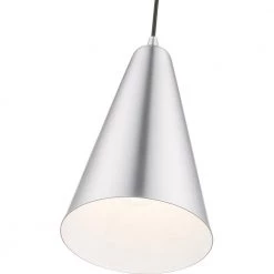 Dulce 1-Light Brushed Aluminum Mini Pendant with Polished Chrome Accents by Livex Lighting -Livex Lighting shop brushed aluminum livex lighting pendant lights 41175 66 1f 1000