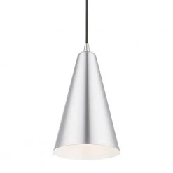 Dulce 1-Light Brushed Aluminum Mini Pendant with Polished Chrome Accents by Livex Lighting -Livex Lighting shop brushed aluminum livex lighting pendant lights 41175 66 4f 1000
