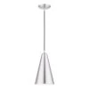 Dulce 1-Light Brushed Aluminum Mini Pendant with Polished Chrome Accents by Livex Lighting