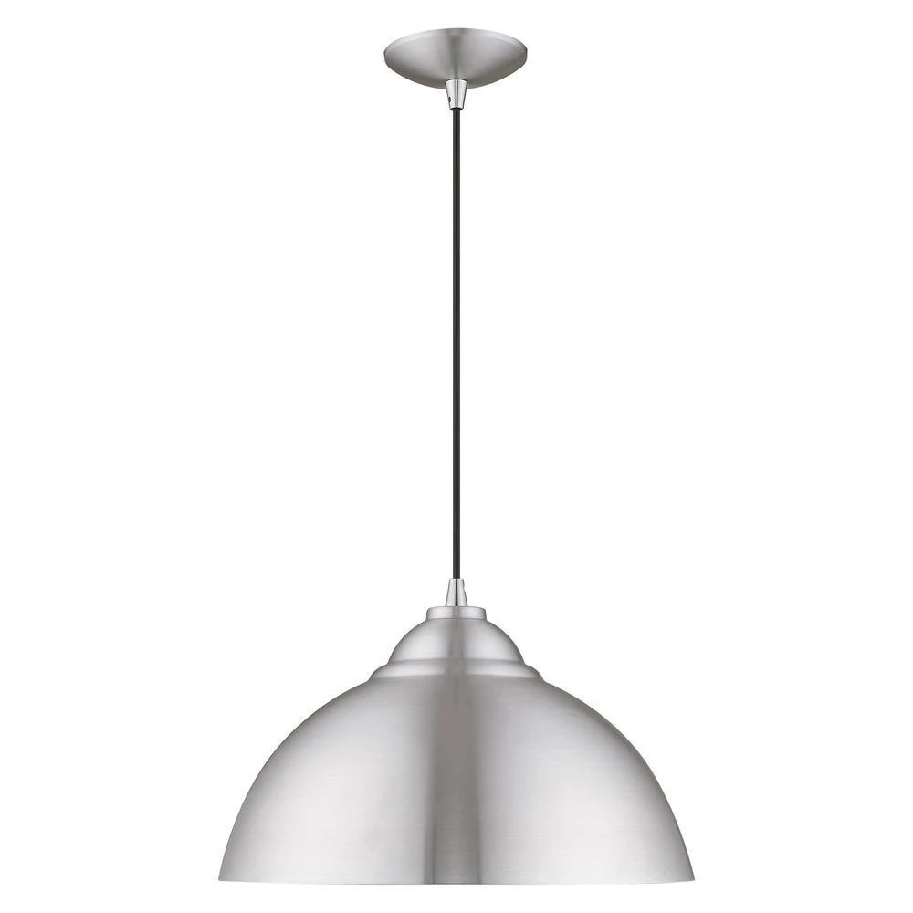 Metal Shade Mini Pendants 1 Light Brushed Aluminum Mini Pendant by Livex Lighting 8 Metal Shade Mini Pendants 1 Light Brushed Aluminum Mini Pendant by Livex Lighting - Image 8