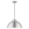Metal Shade Mini Pendants 1 Light Brushed Aluminum Mini Pendant by Livex Lighting