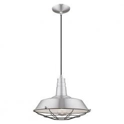 Metal Shade Mini Pendants 1 Light Brushed Aluminum Mini Pendant by Livex Lighting -Livex Lighting shop brushed aluminum livex lighting pendant lights 41184 66 1f 1000