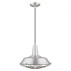 Metal Shade Mini Pendants 1 Light Brushed Aluminum Mini Pendant by Livex Lighting -Livex Lighting shop brushed aluminum livex lighting pendant lights 41184 66 4f 1000