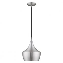 Metal Shade Mini Pendants 1 Light Brushed Aluminum Mini Pendant by Livex Lighting -Livex Lighting shop brushed aluminum livex lighting pendant lights 41186 66 1f 1000