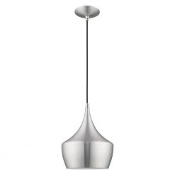 Metal Shade Mini Pendants 1 Light Brushed Aluminum Mini Pendant by Livex Lighting -Livex Lighting shop brushed aluminum livex lighting pendant lights 41186 66 c3 1000