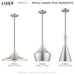 Metal Shade Mini Pendants 1 Light Brushed Aluminum Mini Pendant by Livex Lighting -Livex Lighting shop brushed aluminum livex lighting pendant lights 41186 66 d4 1000