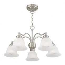 Essex 5-Light Brushed Nickel Semi Flush Mount/Convertible Chandelier by Livex Lighting -Livex Lighting shop brushed nickel livex lighting chandeliers 1346 91 1f 1000