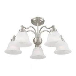Essex 5-Light Brushed Nickel Semi Flush Mount/Convertible Chandelier by Livex Lighting -Livex Lighting shop brushed nickel livex lighting chandeliers 1346 91 66 1000