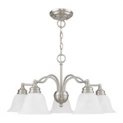 Essex 5-Light Brushed Nickel Semi Flush Mount/Convertible Chandelier by Livex Lighting -Livex Lighting shop brushed nickel livex lighting chandeliers 1346 91 c3 1000