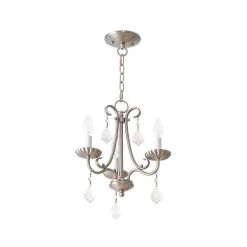 Daphne 3 Light Brushed Nickel Mini Chandelier by Livex Lighting -Livex Lighting shop brushed nickel livex lighting chandeliers 40873 91 76 1000