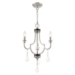 Glendale 3 Light Brushed Nickel Mini Chandelier by Livex Lighting -Livex Lighting shop brushed nickel livex lighting chandeliers 40883 91 1f 1000