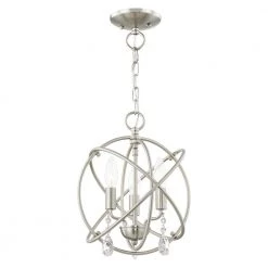 Aria 3 Light Brushed Nickel Convertible Mini Chandelier/Ceiling Mount by Livex Lighting -Livex Lighting shop brushed nickel livex lighting chandeliers 40903 91 1f 1000