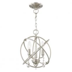 Aria 3 Light Brushed Nickel Convertible Mini Chandelier/Ceiling Mount by Livex Lighting -Livex Lighting shop brushed nickel livex lighting chandeliers 40903 91 4f 1000