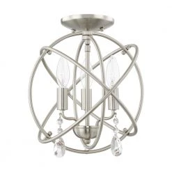 Aria 3 Light Brushed Nickel Convertible Mini Chandelier/Ceiling Mount by Livex Lighting -Livex Lighting shop brushed nickel livex lighting chandeliers 40903 91 fa 1000