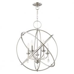 Aria 5 Light Brushed Nickel Chandelier by Livex Lighting -Livex Lighting shop brushed nickel livex lighting chandeliers 40905 91 1f 1000