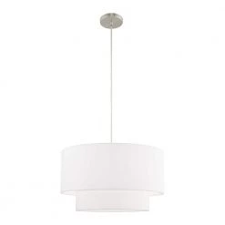 Clark 1 Light Brushed Nickel Pendant Chandelier by Livex Lighting