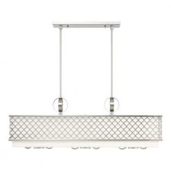 Arabesque 9 Light Brushed Nickel Linear Chandelier by Livex Lighting -Livex Lighting shop brushed nickel livex lighting chandeliers 41106 91 1f 1000