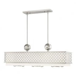 Arabesque 9 Light Brushed Nickel Linear Chandelier by Livex Lighting -Livex Lighting shop brushed nickel livex lighting chandeliers 41106 91 76 1000