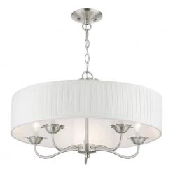 Edinburgh 5-Light Brushed Nickel Pendant Chandelier by Livex Lighting -Livex Lighting shop brushed nickel livex lighting chandeliers 41775 91 4f 1000