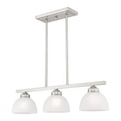 Somerset 3 Light Brushed Nickel Island by Livex Lighting -Livex Lighting shop brushed nickel livex lighting chandeliers 4226 91 1f 1000