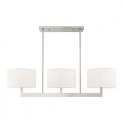 Hayworth 3 Light Brushed Nickel Linear Chandelier by Livex Lighting