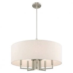 Meridian 6 Light Brushed Nickel Pendant Chandelier by Livex Lighting -Livex Lighting shop brushed nickel livex lighting chandeliers 42605 91 1f 1000