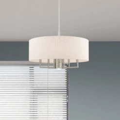Meridian 6 Light Brushed Nickel Pendant Chandelier by Livex Lighting -Livex Lighting shop brushed nickel livex lighting chandeliers 42605 91 40 1000