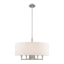 Meridian 6 Light Brushed Nickel Pendant Chandelier by Livex Lighting -Livex Lighting shop brushed nickel livex lighting chandeliers 42605 91 44 1000