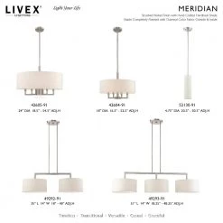 Meridian 6 Light Brushed Nickel Pendant Chandelier by Livex Lighting -Livex Lighting shop brushed nickel livex lighting chandeliers 42605 91 d4 1000