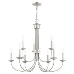 Estate 10 Light Brushed Nickel Chandelier by Livex Lighting -Livex Lighting shop brushed nickel livex lighting chandeliers 42687 91 4f 1000