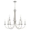 Estate 10 Light Brushed Nickel Chandelier by Livex Lighting