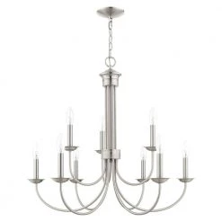 Estate 10 Light Brushed Nickel Chandelier by Livex Lighting -Livex Lighting shop brushed nickel livex lighting chandeliers 42687 91 c3 1000