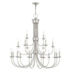 Estate 21 Light Brushed Nickel Chandelier by Livex Lighting