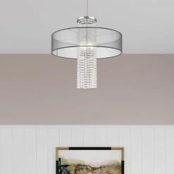 Bella Vista 4 Light Brushed Nickel Pendant Chandelier by Livex Lighting -Livex Lighting shop brushed nickel livex lighting chandeliers 43205 91 40 1000