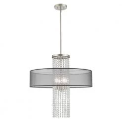 Bella Vista 4 Light Brushed Nickel Pendant Chandelier by Livex Lighting