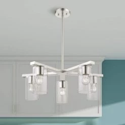 Zurich 5 Light Brushed Nickel Chandelier by Livex Lighting -Livex Lighting shop brushed nickel livex lighting chandeliers 45475 91 a0 1000