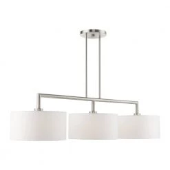 Meridian 3 Light Brushed Nickel Linear Chandelier by Livex Lighting 18 Meridian 3 Light Brushed Nickel Linear Chandelier by Livex Lighting -Livex Lighting shop brushed nickel livex lighting chandeliers 45493 91 1f 1000