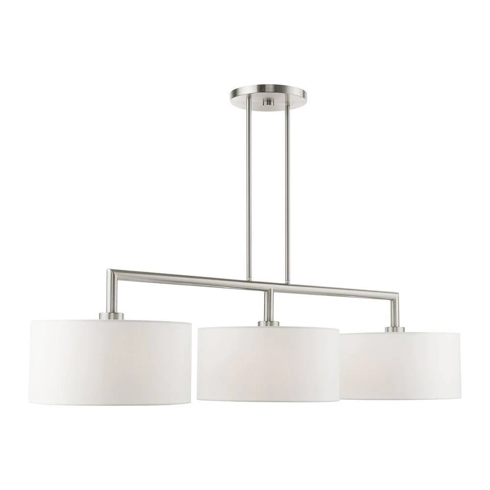 Meridian 3 Light Brushed Nickel Linear Chandelier by Livex Lighting 7 Meridian 3 Light Brushed Nickel Linear Chandelier by Livex Lighting - Image 7